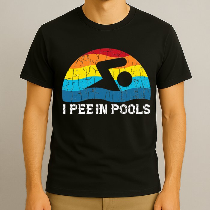 I Pee In Pools Funny Swimmer Swimming Coach Player T-Shirt