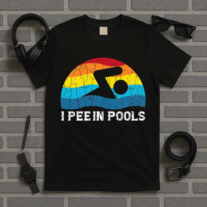 I Pee In Pools Funny Swimmer Swimming Coach Player T-Shirt