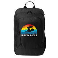 I Pee In Pools Funny Swimmer Swimming Coach Player City Backpack