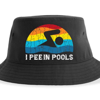I Pee In Pools Funny Swimmer Swimming Coach Player Sustainable Bucket Hat