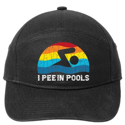 I Pee In Pools Funny Swimmer Swimming Coach Player 7-Panel Snapback Hat