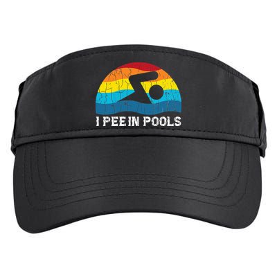I Pee In Pools Funny Swimmer Swimming Coach Player Adult Drive Performance Visor