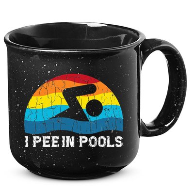 I Pee In Pools Funny Swimmer Swimming Coach Player 15oz Campfire Ceramic Mug
