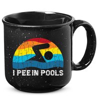 I Pee In Pools Funny Swimmer Swimming Coach Player 15oz Campfire Ceramic Mug