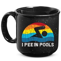 I Pee In Pools Funny Swimmer Swimming Coach Player 15oz Campfire Ceramic Mug