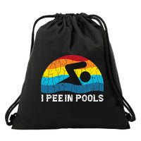 I Pee In Pools Funny Swimmer Swimming Coach Player Drawstring Bag