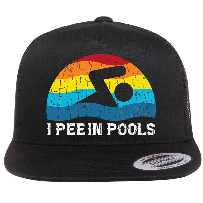 I Pee In Pools Funny Swimmer Swimming Coach Player Flatbill Hat