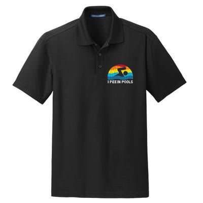 I Pee In Pools Funny Swimmer Swimming Coach Player Dry Zone Grid Polo