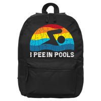 I Pee In Pools Funny Swimmer Swimming Coach Player 16 in Basic Backpack