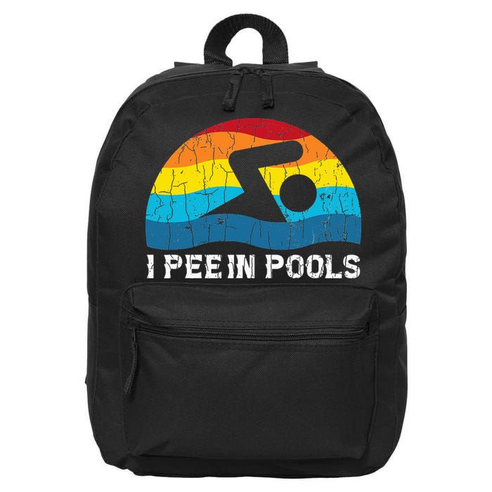 I Pee In Pools Funny Swimmer Swimming Coach Player 16 in Basic Backpack