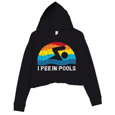 I Pee In Pools Funny Swimmer Swimming Coach Player Crop Fleece Hoodie