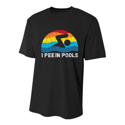 I Pee In Pools Funny Swimmer Swimming Coach Player Youth Performance Sprint T-Shirt