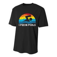 I Pee In Pools Funny Swimmer Swimming Coach Player Youth Performance Sprint T-Shirt