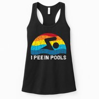 I Pee In Pools Funny Swimmer Swimming Coach Player Womens Tank Top