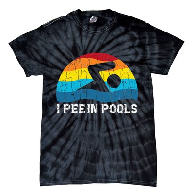 I Pee In Pools Funny Swimmer Swimming Coach Player Tie-Dye T-Shirt