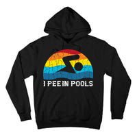 I Pee In Pools Funny Swimmer Swimming Coach Player Tall Hoodie