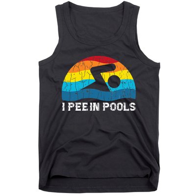I Pee In Pools Funny Swimmer Swimming Coach Player Tank Top