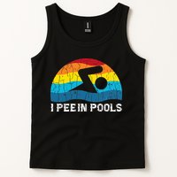 I Pee In Pools Funny Swimmer Swimming Coach Player Tank Top