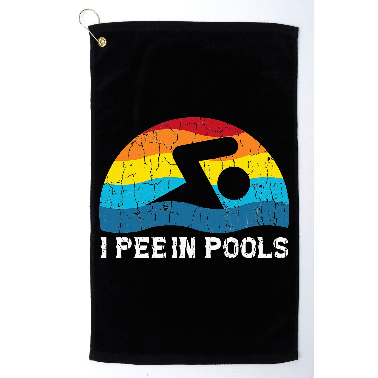 I Pee In Pools Funny Swimmer Swimming Coach Player Golf Towel