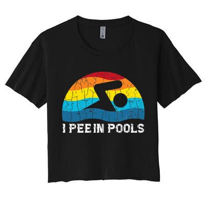 I Pee In Pools Funny Swimmer Swimming Coach Player Crop Top