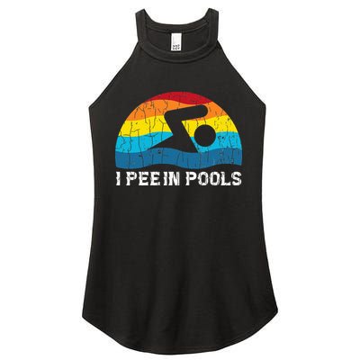 I Pee In Pools Funny Swimmer Swimming Coach Player Women's Perfect Tri Rocker Tank