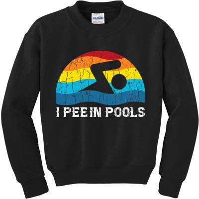 I Pee In Pools Funny Swimmer Swimming Coach Player Kids Sweatshirt