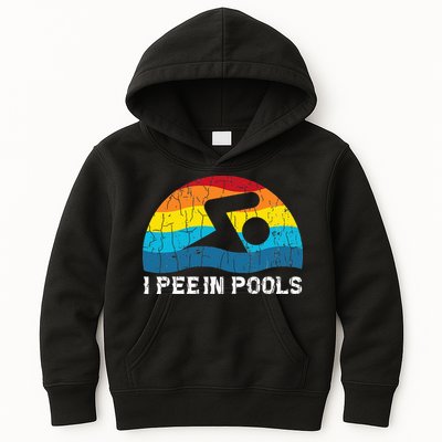 I Pee In Pools Funny Swimmer Swimming Coach Player Kids Hoodie