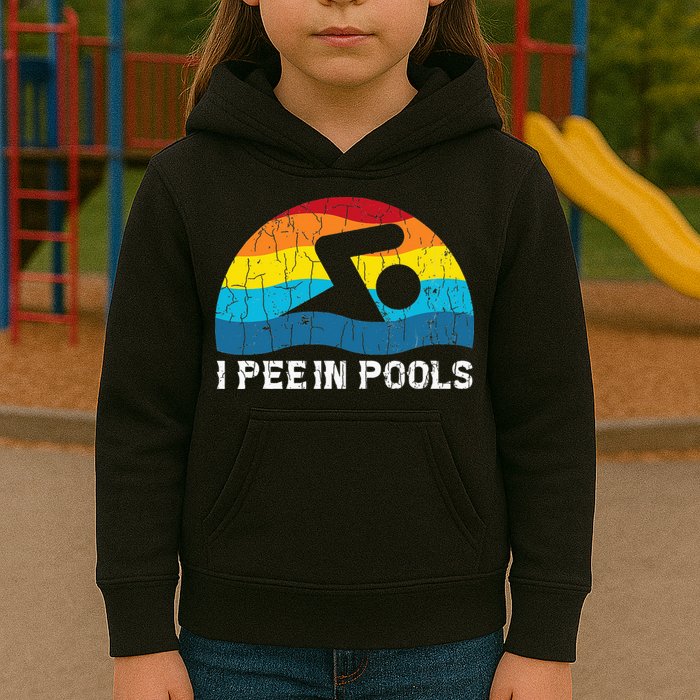 I Pee In Pools Funny Swimmer Swimming Coach Player Kids Hoodie