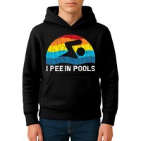 I Pee In Pools Funny Swimmer Swimming Coach Player Kids Hoodie