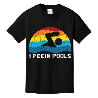 I Pee In Pools Funny Swimmer Swimming Coach Player Kids T-Shirt