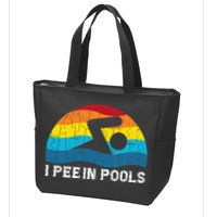 I Pee In Pools Funny Swimmer Swimming Coach Player Zip Tote Bag