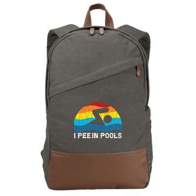 I Pee In Pools Funny Swimmer Swimming Coach Player Cotton Canvas Backpack