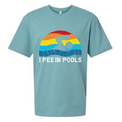 I Pee In Pools Funny Swimmer Swimming Coach Player Sueded Cloud Jersey T-Shirt