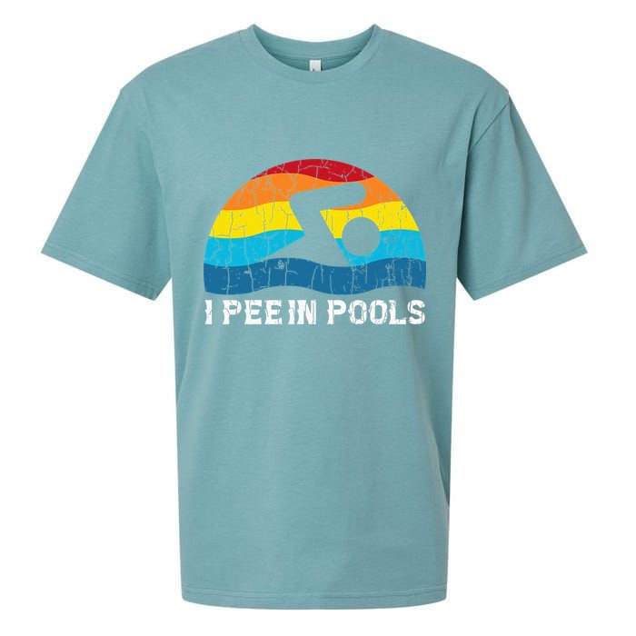 I Pee In Pools Funny Swimmer Swimming Coach Player Sueded Cloud Jersey T-Shirt