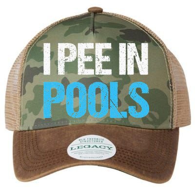 I Pee In Pools Funny Swimming Legacy Tie Dye Trucker Hat