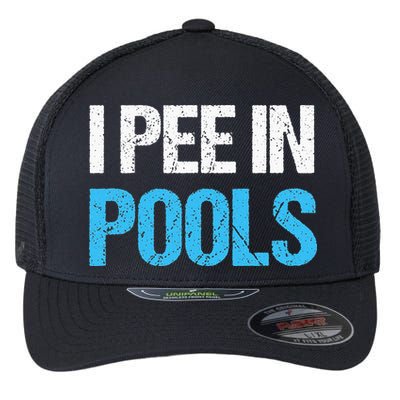 I Pee In Pools Funny Swimming Flexfit Unipanel Trucker Cap