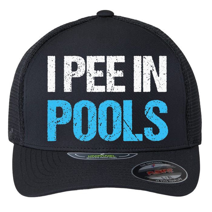 I Pee In Pools Funny Swimming Flexfit Unipanel Trucker Cap