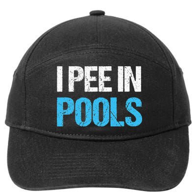 I Pee In Pools Funny Swimming 7-Panel Snapback Hat