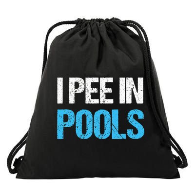 I Pee In Pools Funny Swimming Drawstring Bag