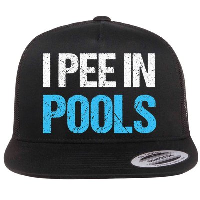 I Pee In Pools Funny Swimming Flatbill Hat