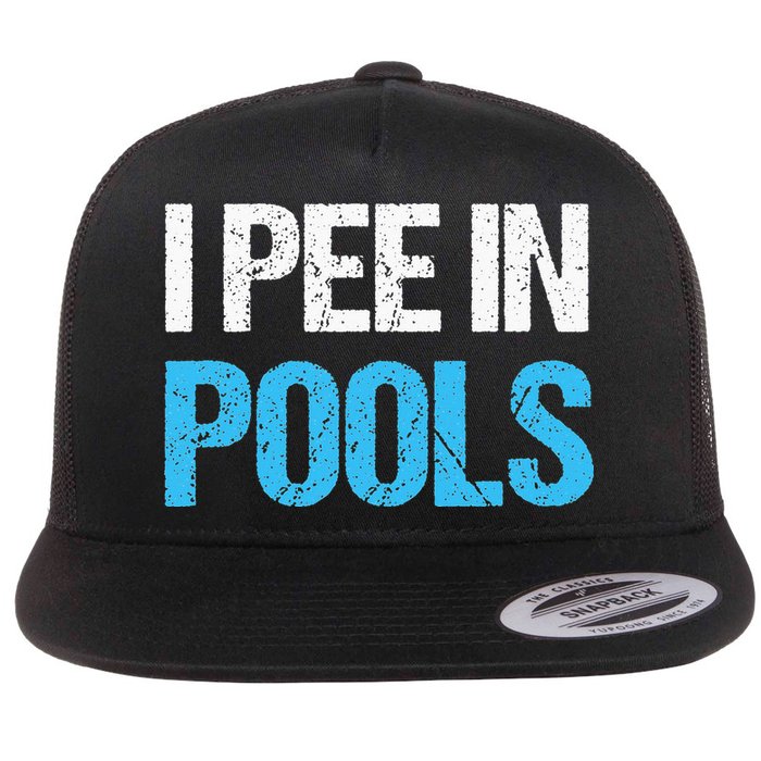 I Pee In Pools Funny Swimming Flatbill Hat