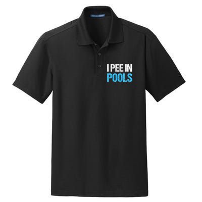 I Pee In Pools Funny Swimming Dry Zone Grid Polo
