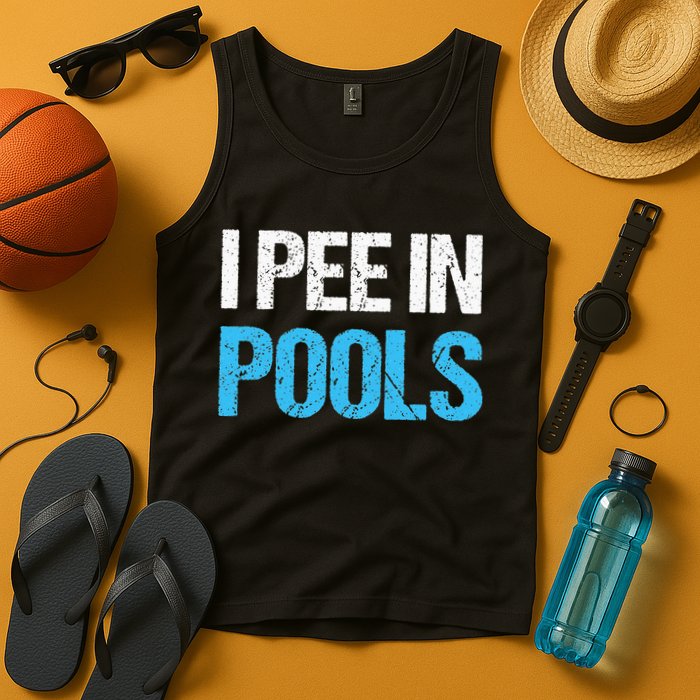 I Pee In Pools Funny Swimming Tank Top