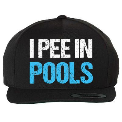 I Pee In Pools Funny Swimming Wool Snapback Cap