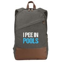 I Pee In Pools Funny Swimming Cotton Canvas Backpack
