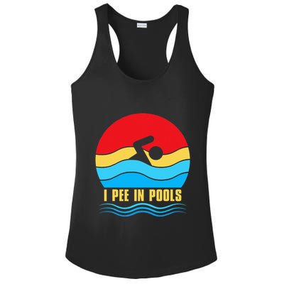 I Pee in Pools Lovers Swimmer Sarcastic Sayings Ladies PosiCharge Competitor Racerback Tank