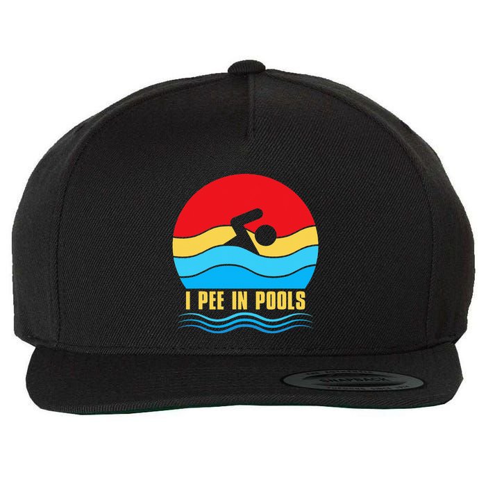 I Pee in Pools Lovers Swimmer Sarcastic Sayings Wool Snapback Cap