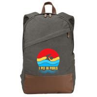 I Pee in Pools Lovers Swimmer Sarcastic Sayings Cotton Canvas Backpack