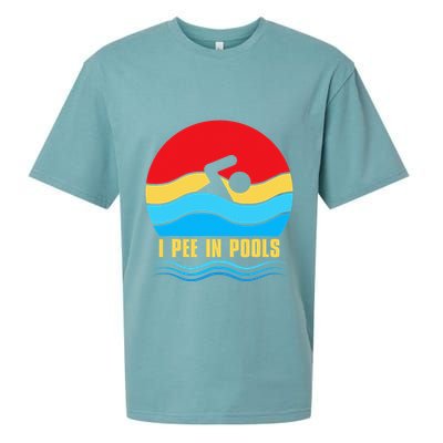 I Pee in Pools Lovers Swimmer Sarcastic Sayings Sueded Cloud Jersey T-Shirt