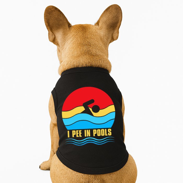 I Pee In Pools Funny Swimmer Coach Player Doggie Tank